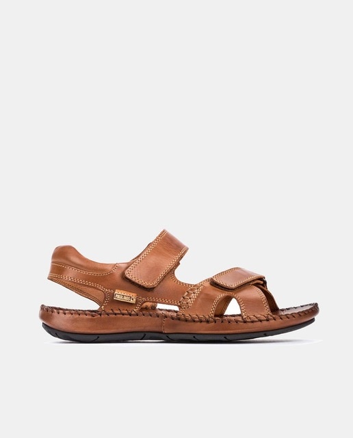 Imagen 0 de Sandalias planas de hombre Pikolinos de piel marrón