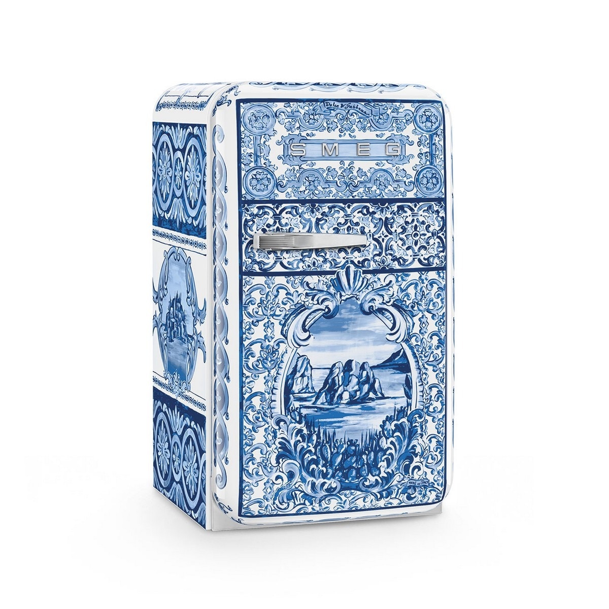 Frigorífico de 1 Porta Smeg Anni 50 Dolce&Gabbana Divina Cucina FAB5RDGME5 Dobradiças à Direita, Estático de 72,5 cm - Blu Mediterraneo Azul-2