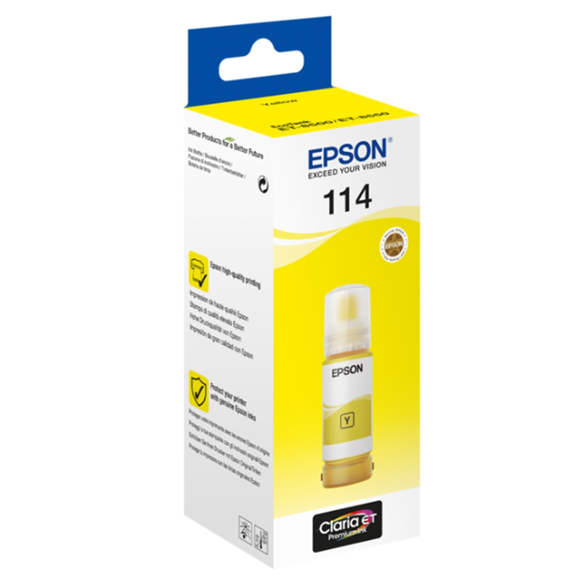 Botella de tinta original Epson EcoTank 114 amarillo (T07B440) Amarillo-1