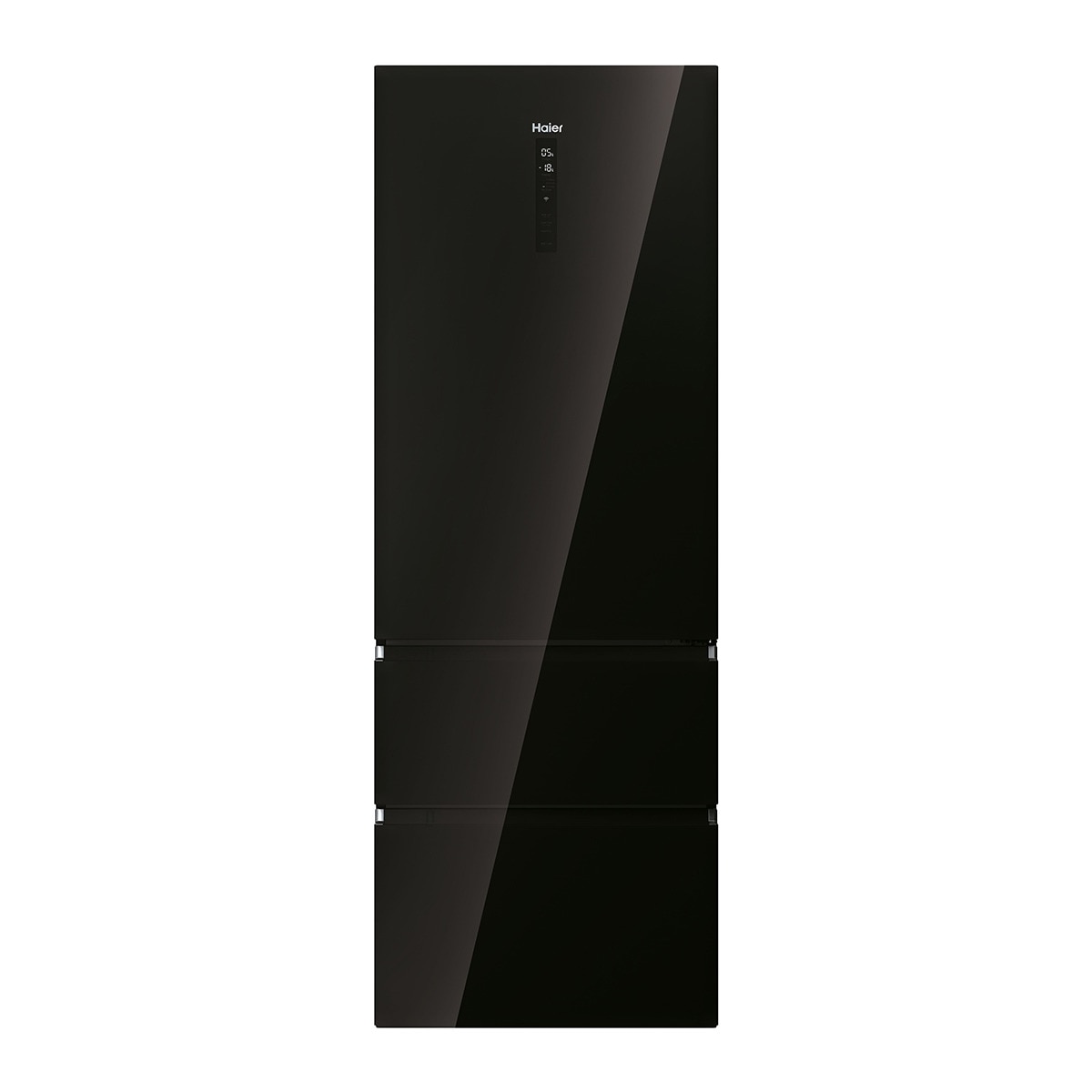 Frigorífico Combinado Haier 3D 70 Series 7 HTW7720DNGB de 3 Portas, No Frost, Wifi e de 200,6 cm - Vidro Icónico Vidro preto-2