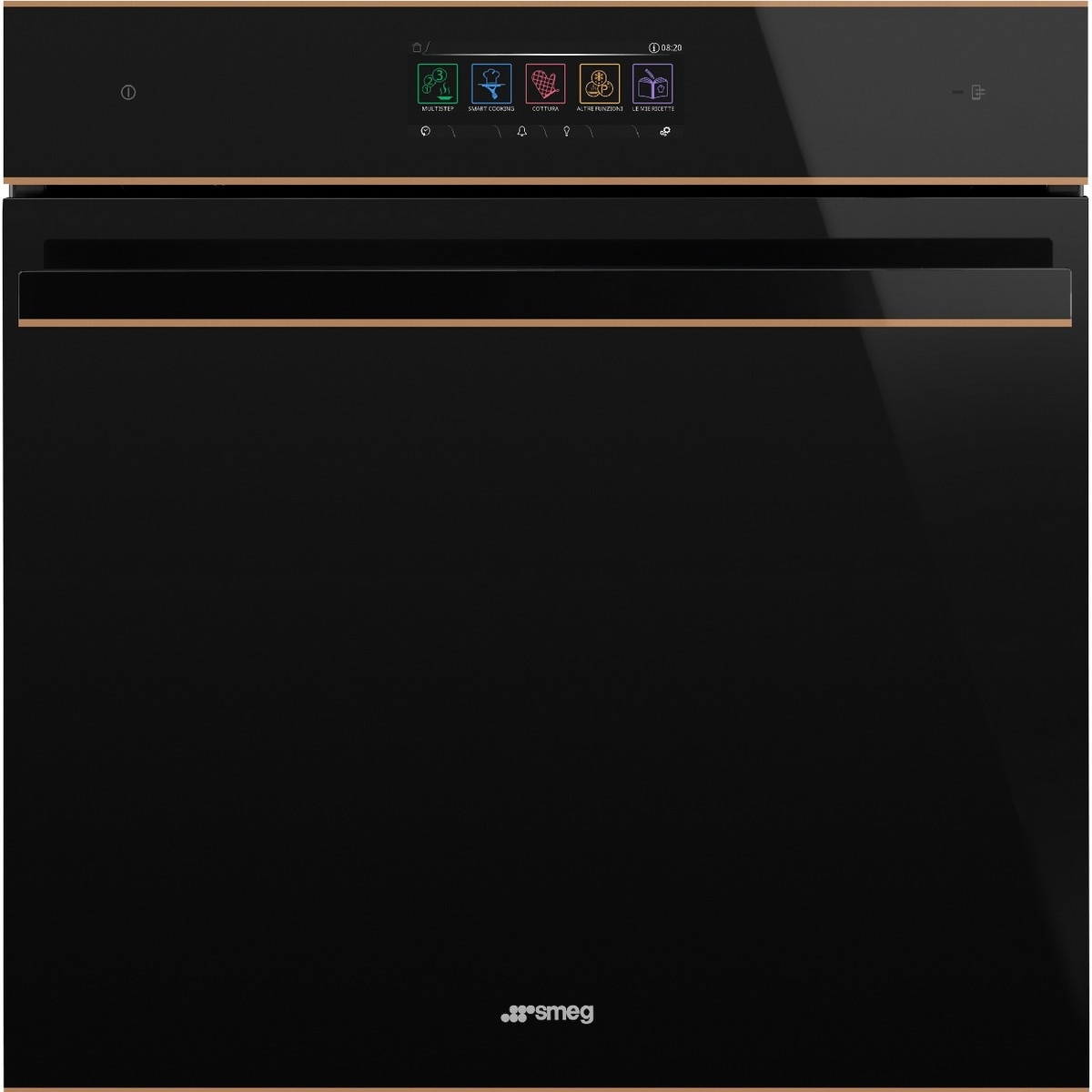 Imagem 0 de Forno Galileo Steam100 Pro Smeg Dolce Stil Novo SO6606WS4PNR Combinado com Vaporeira, VaporClean de 68 Litros - Preto com Perfis Cobre