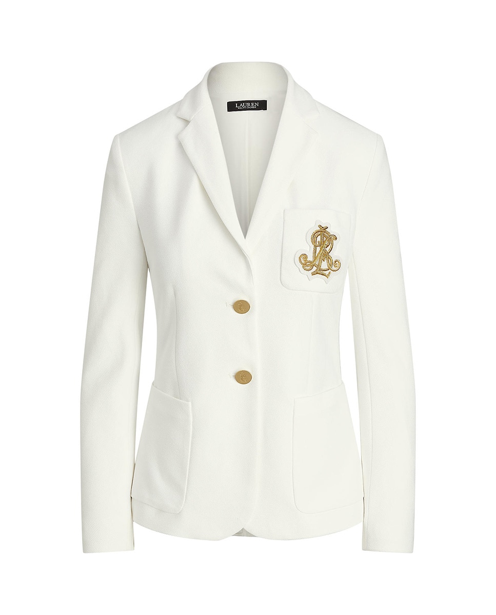 Blazer de Jacquard com Emblema Branco-4
