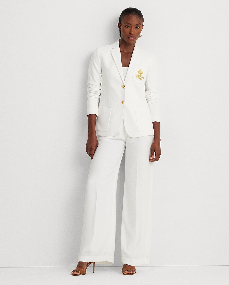Blazer de Jacquard com Emblema Branco-5