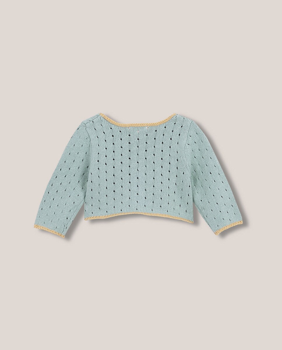 Casaco de Malha Aberta Verde-claro-2