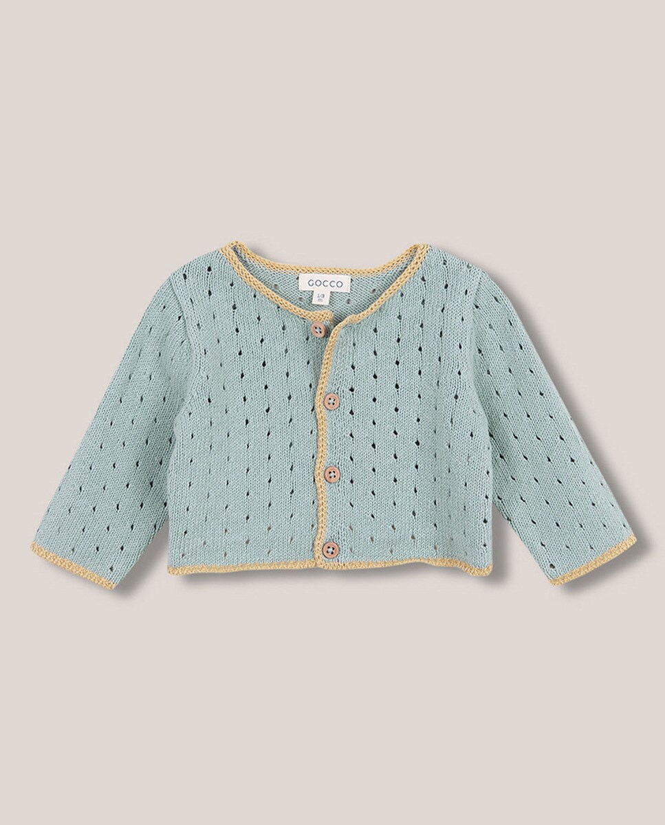 Casaco de Malha Aberta Verde-claro-1