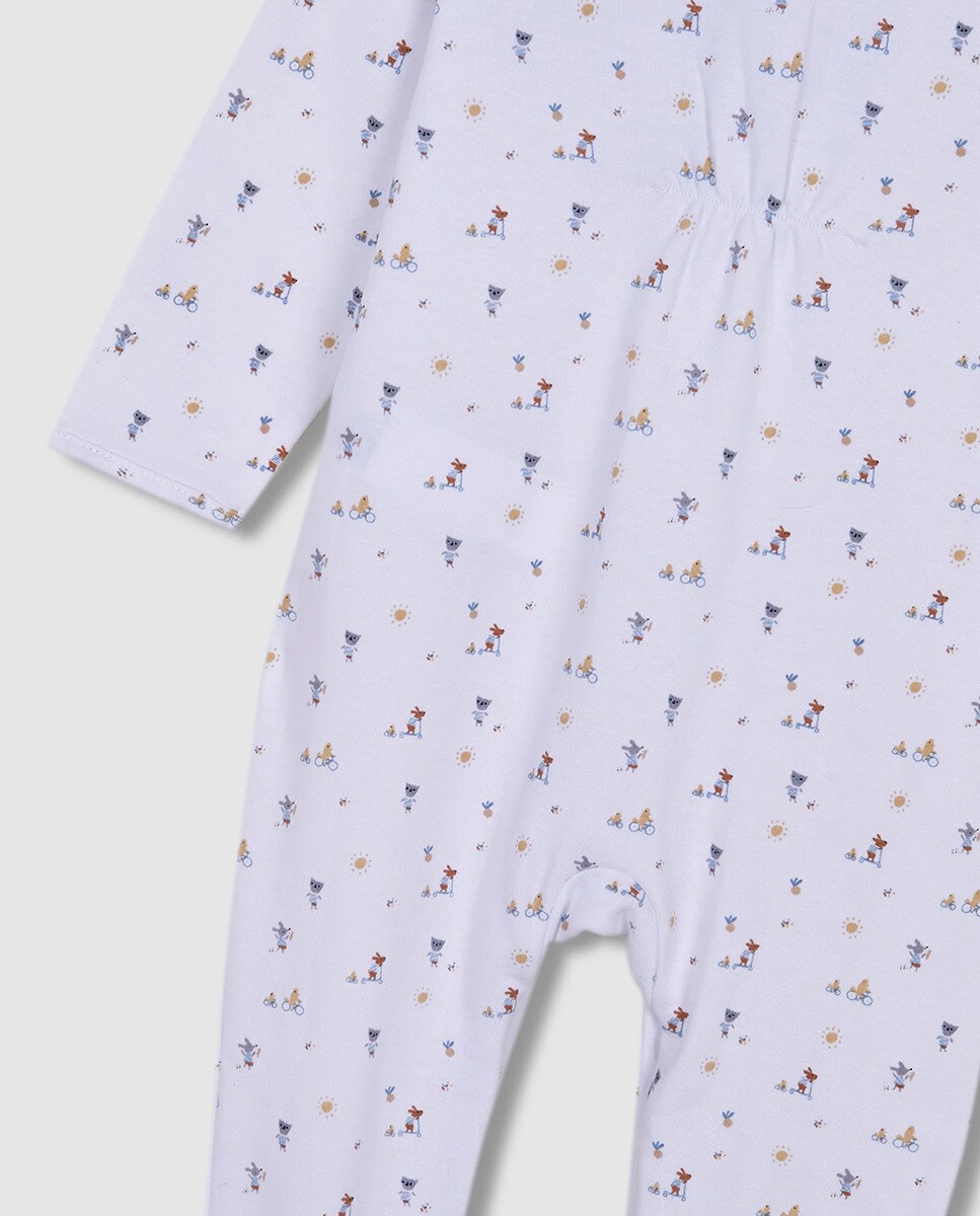 Pijama Comprido com Estampado de Animais Branco-6