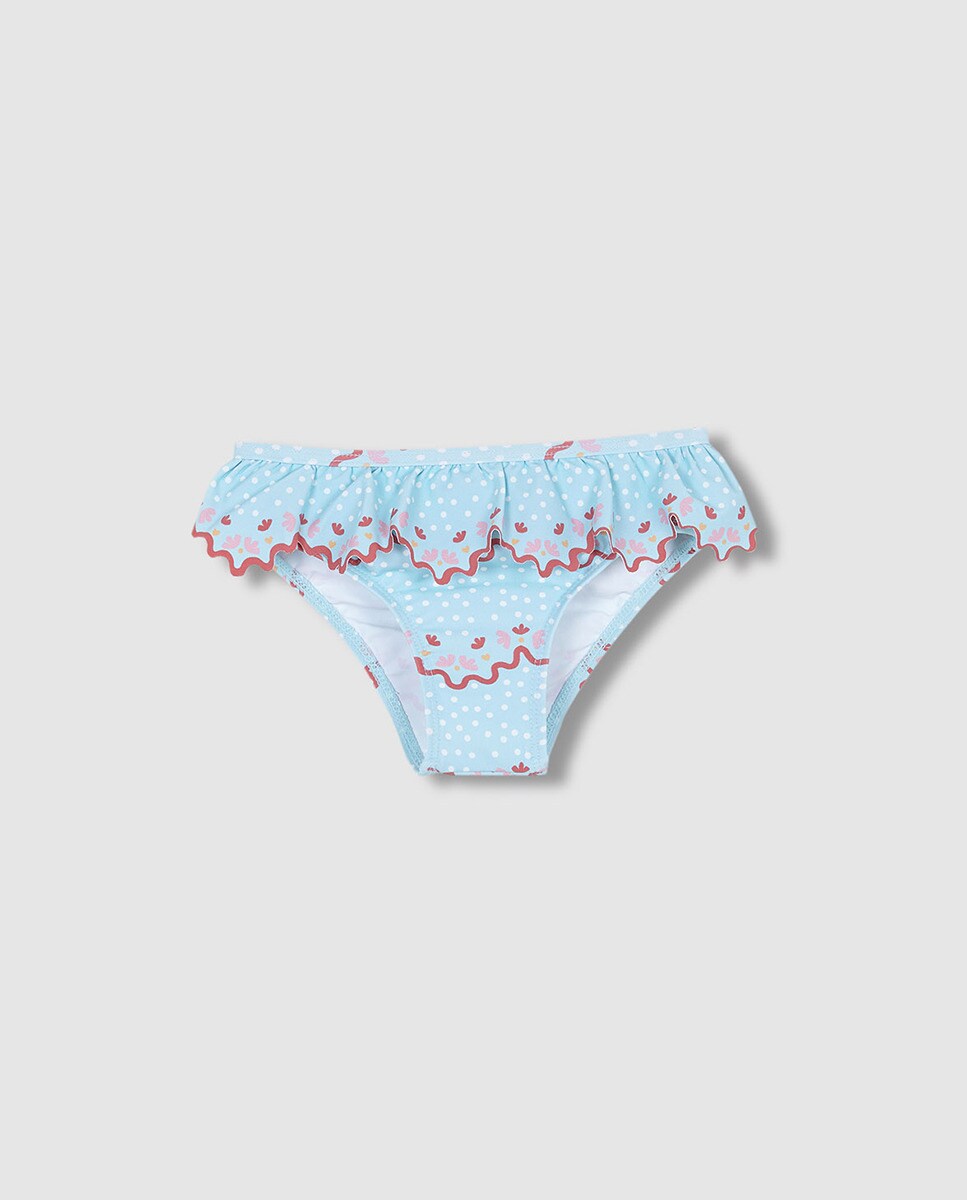 Cueca de Banho com Estampado de Ondas Azul-2