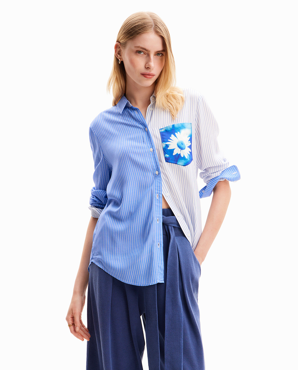 Desigual Femme Chemisiers, Blouses Et Tops Pour - Bleu Taille 34 Rayures - Taille 34 | El Corte Ingles