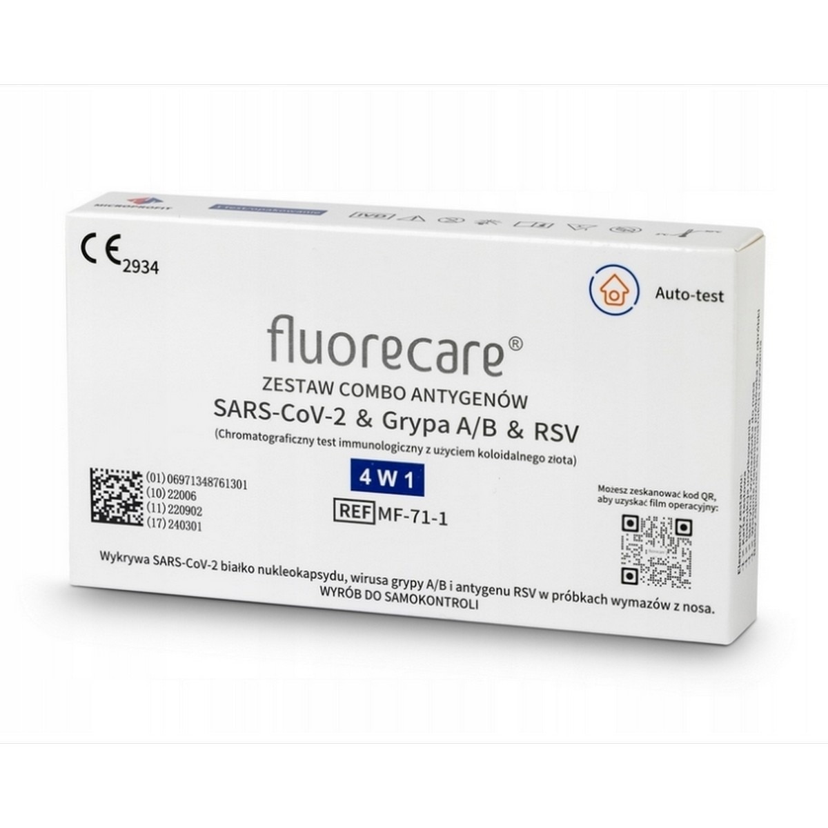Imagem 0 de Autoteste 4 em 1 SARS-CoV-2, Influenza A e B e RSV - 1 un.