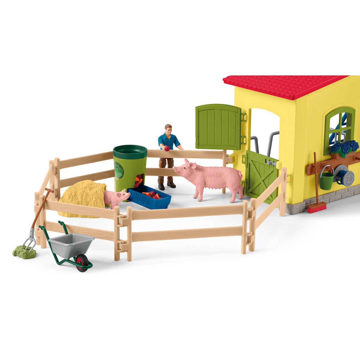 Establo De Granja Bruder Bworld Para Vacas Y Terneros - Con Granjero Y Accesorios - Escala 1:16
