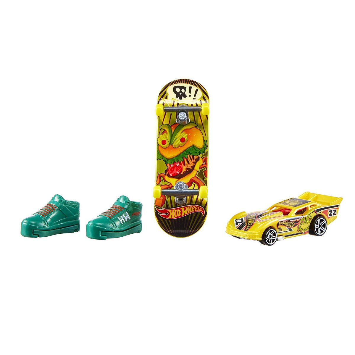 Hot Wheels Skate Collector Set – Mit Fingerboard, Sneakers & 1:64 Metallfahrzeug (lila)