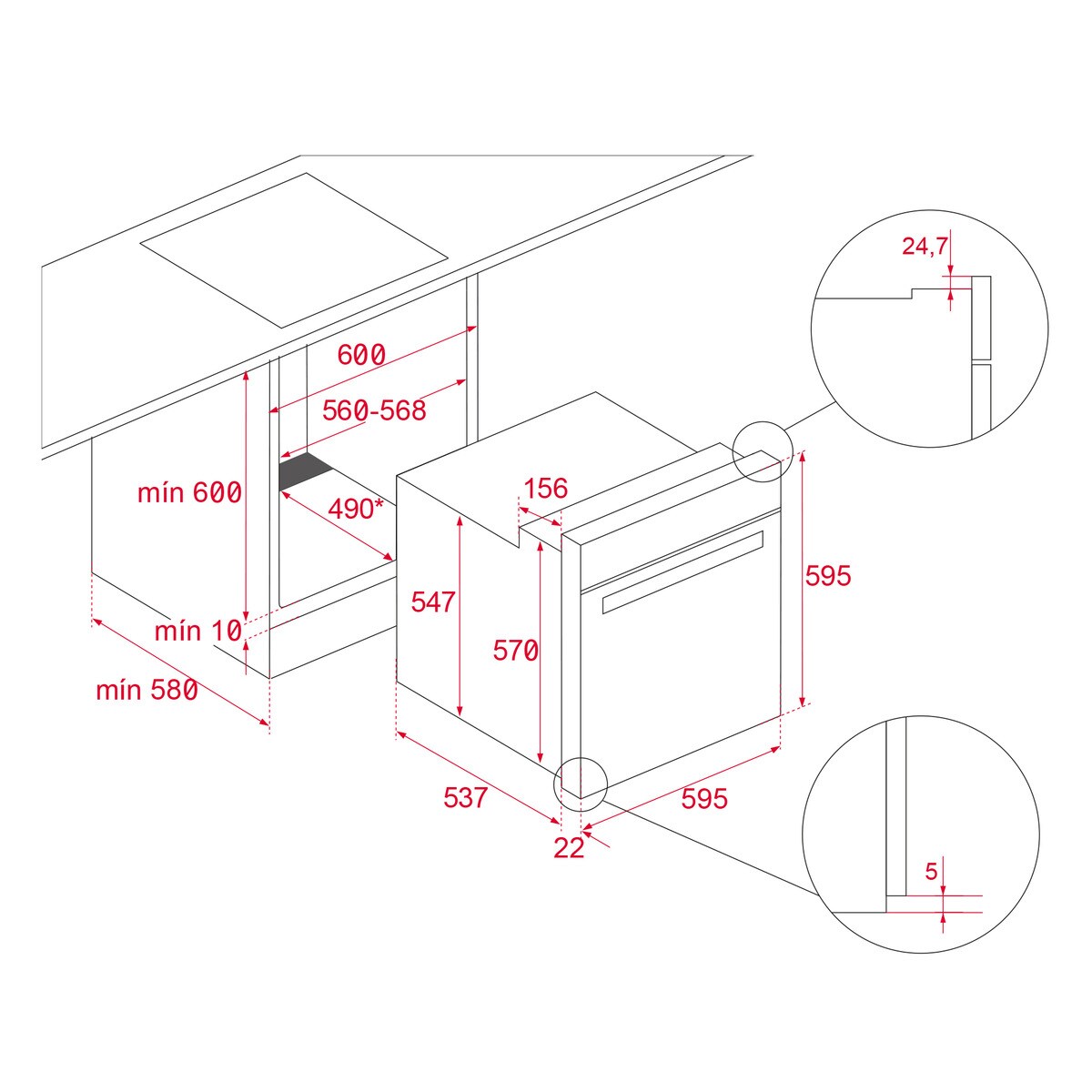 Forno Multifunções Teka HLB 8300 P Edição Urban Colors, SurroundTemp, Dual Clean Pirólise + Hydroclean® PRO e de 71 Litros - Preto Vidro preto-2