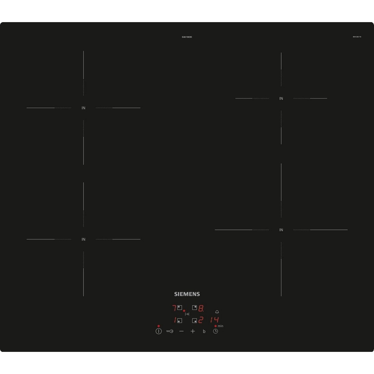 Placa de Indução Siemens iQ100 EU611BEB5E de 4 Zonas e de 60 cm - Preto Preto-1