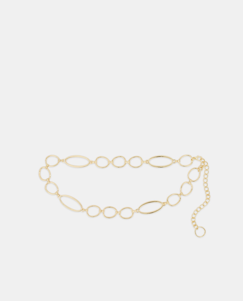 Cinto Metálico com Aros Amarelo-1