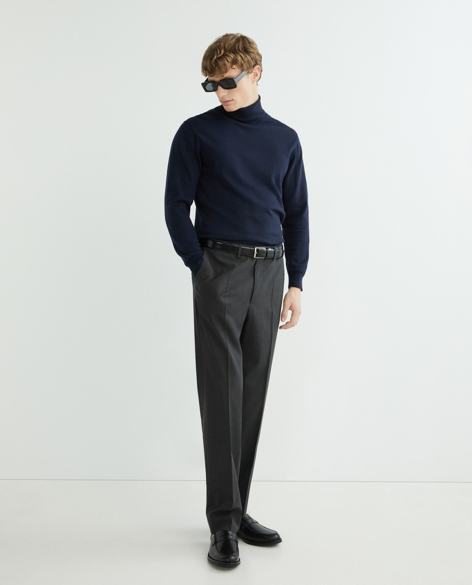 Mocassins em Pele com Travessão Preto-7