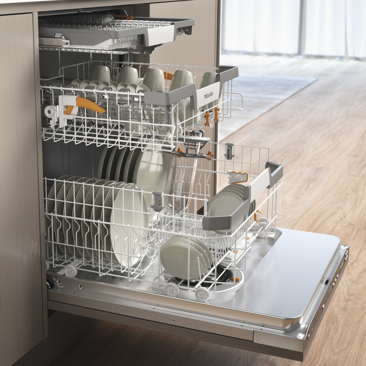 Máquina de Lavar Loiça Encastrável Miele G 7197 SCVi XXL 125 AutoDos com PowerDisk, 3º Cesto, de 14 Conjuntos e de 60 cm 6