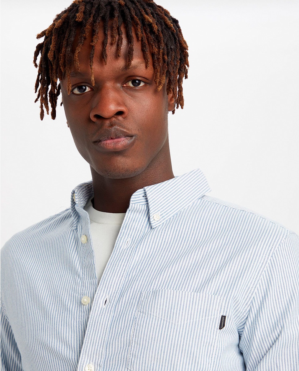 Camisa Oxford Elástica Azul-claro-3