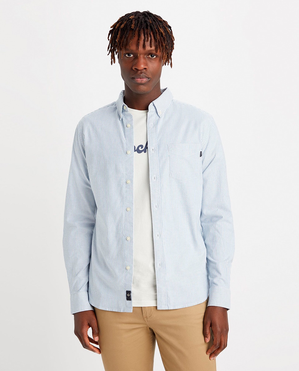 Camisa Oxford Elástica Azul-claro-1