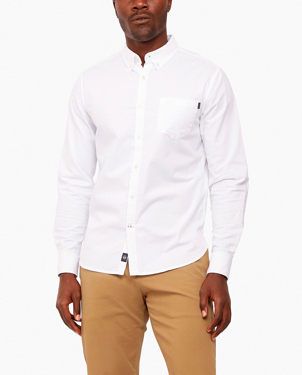 Camisa Oxford Elástica Branco-1