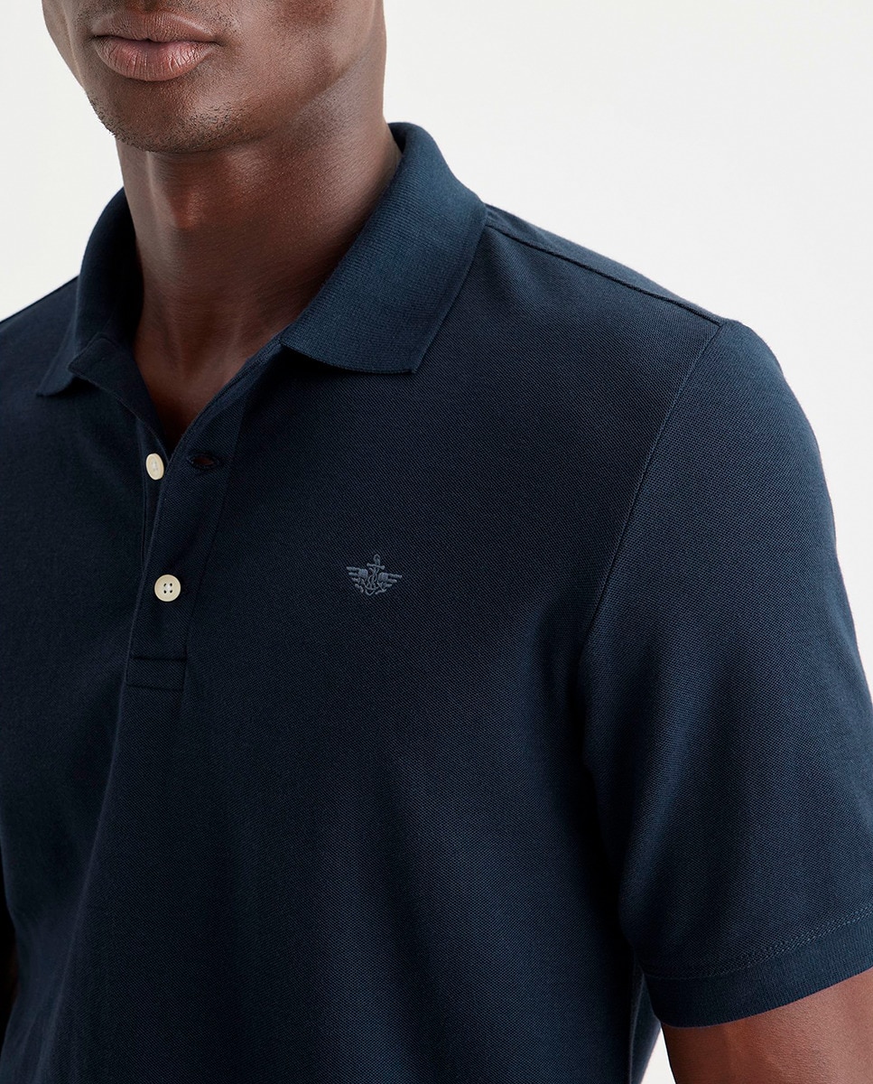 Polo de Manga Curta Coolmax Azul-marinho-3