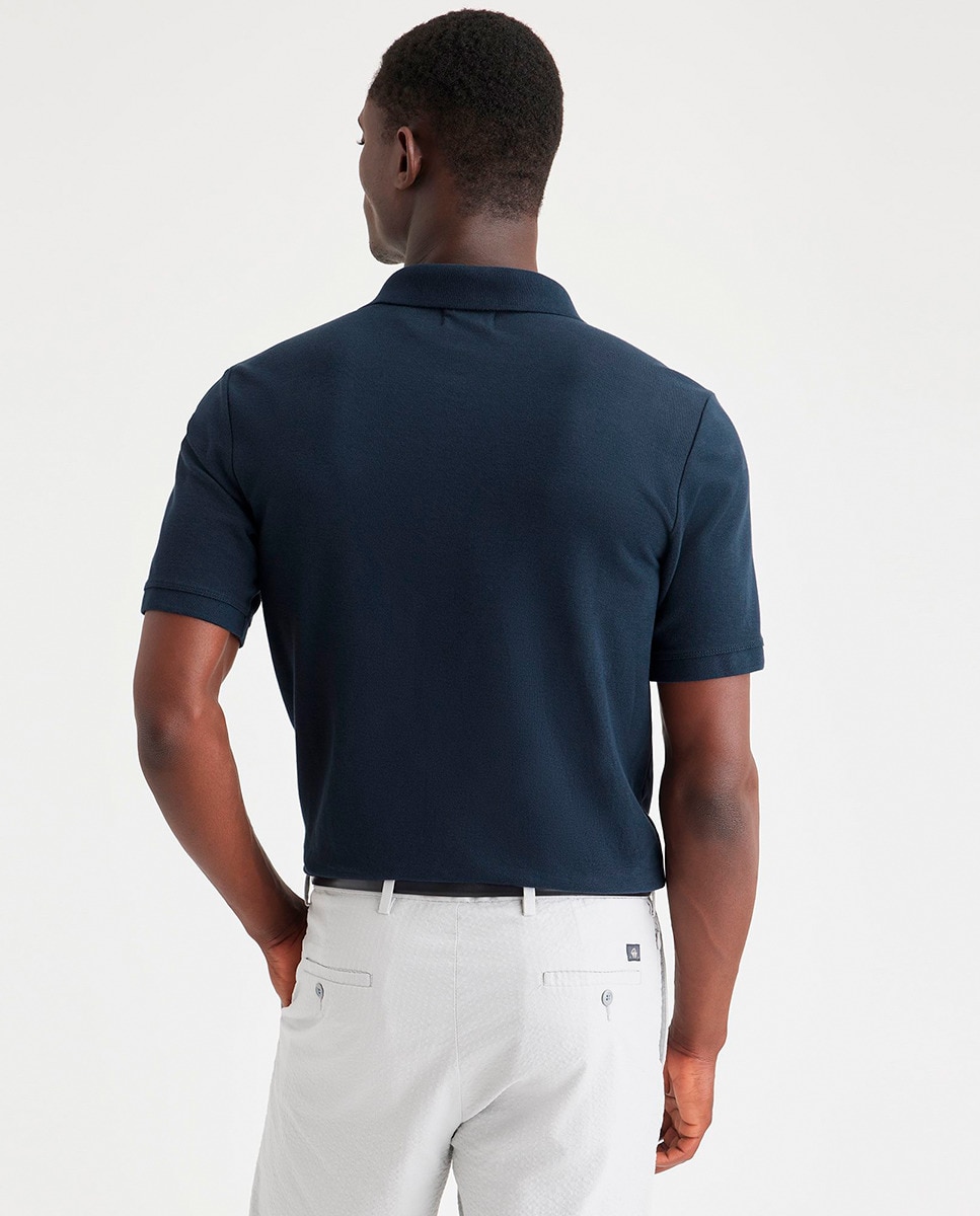 Polo de Manga Curta Coolmax Azul-marinho-2