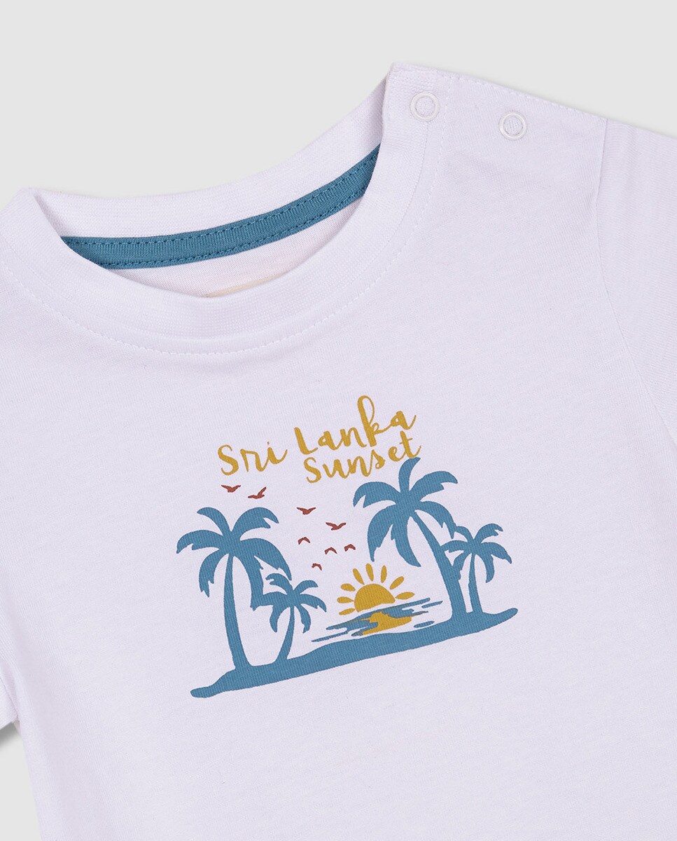 T-shirt com Estampado Palmeiras - Branco Branco-4