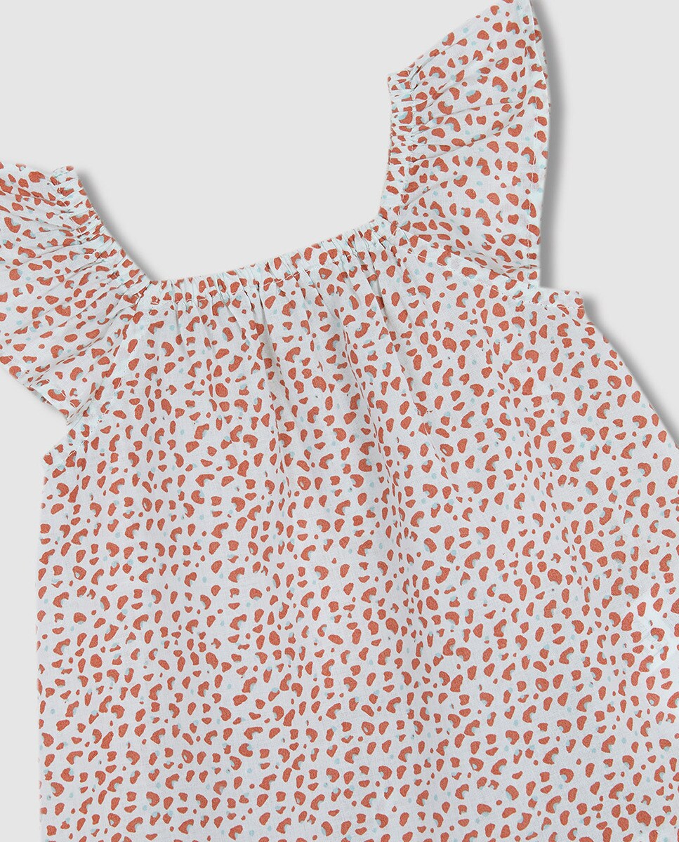 Vestido de Praia com Animal Print Nude-4