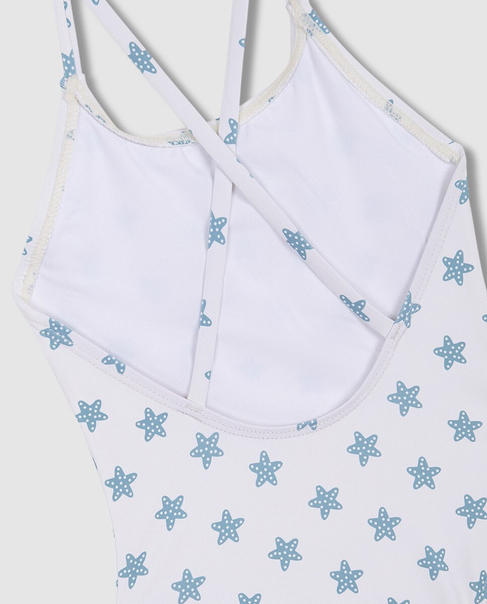 Fato de banho com estampado de estrelas Branco-5