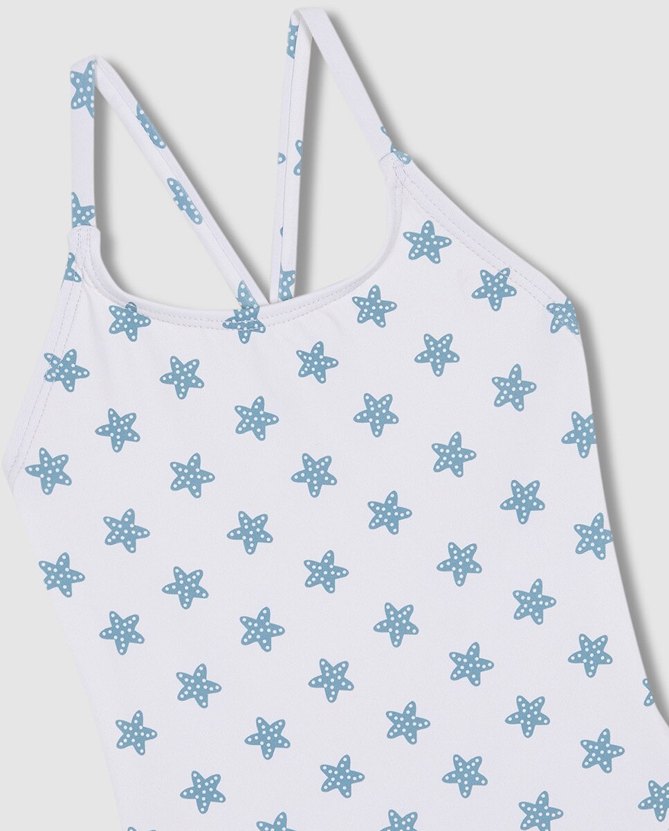 Fato de banho com estampado de estrelas Branco-4