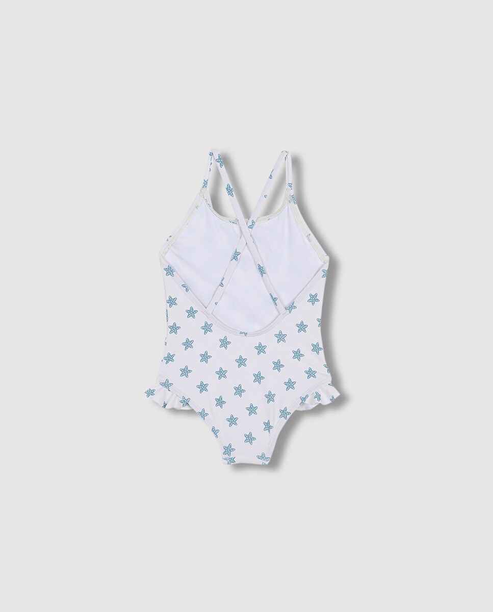 Fato de banho com estampado de estrelas Branco-3