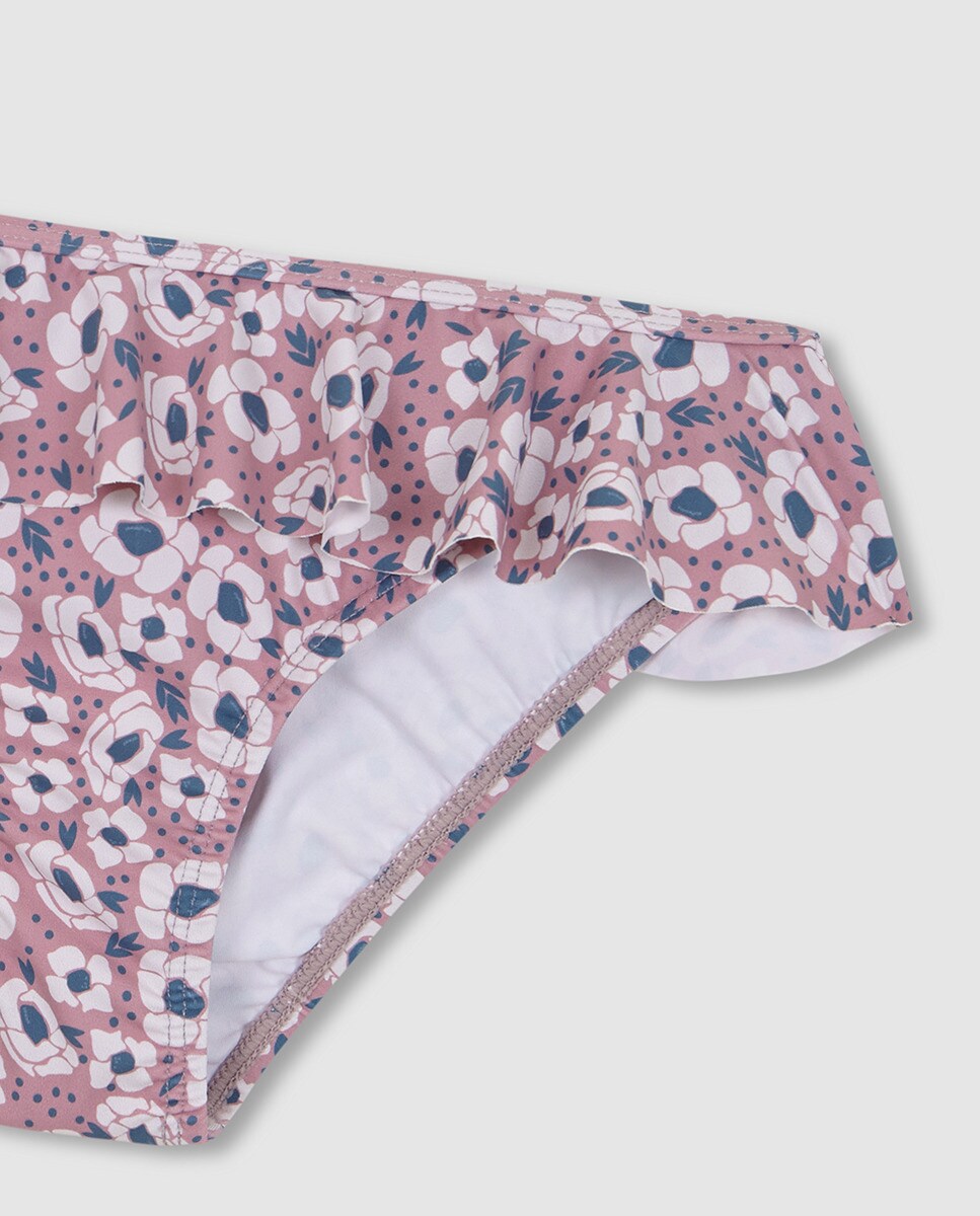 Gocco Traje De Baño Estampado Flores Para Bebés | Bañador De Licra Con Estampado De Flores Y Ramas | Suave Y Cómodo Para El Verano