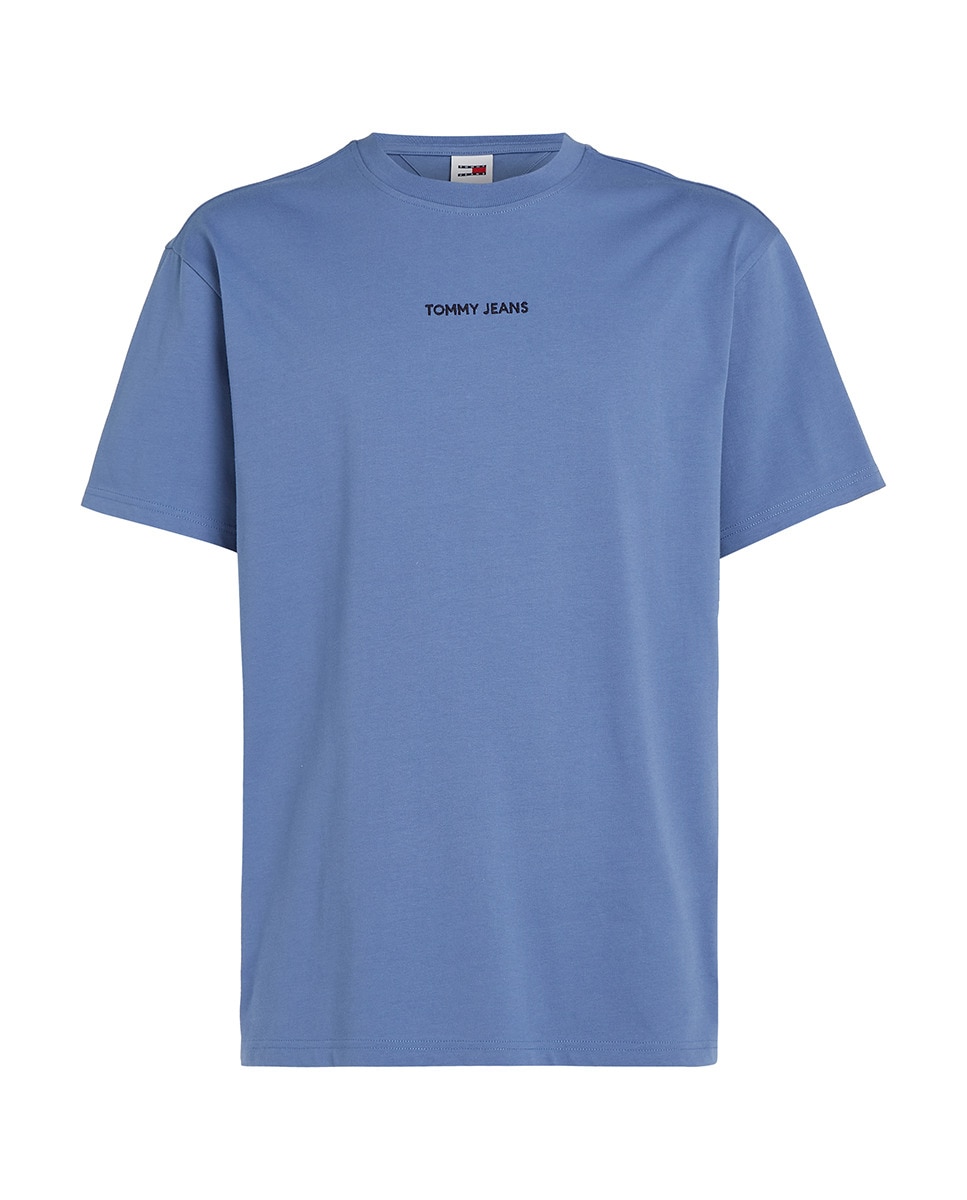 T-shirt Regular Fit com Manga Curta Azul-índigo-5