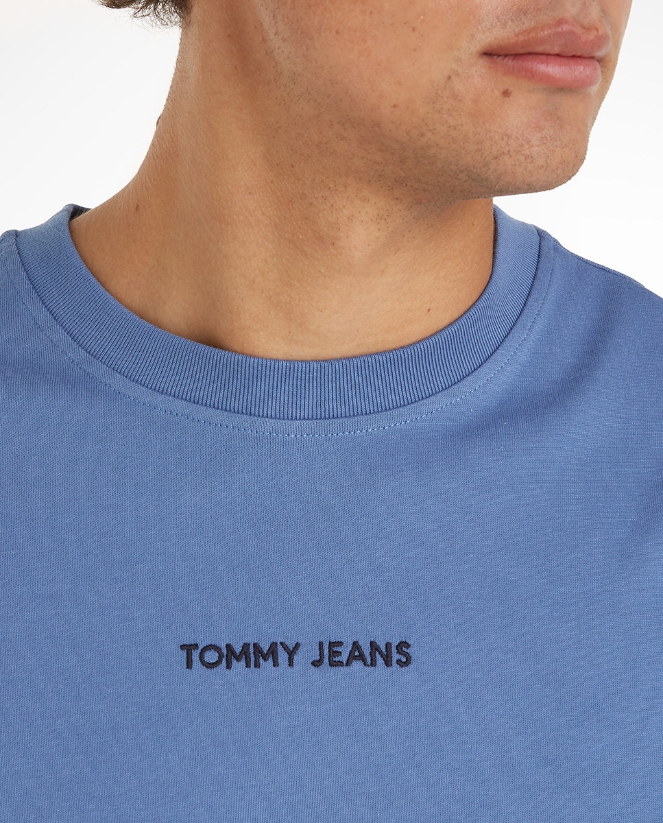 T-shirt Regular Fit com Manga Curta Azul-índigo-3