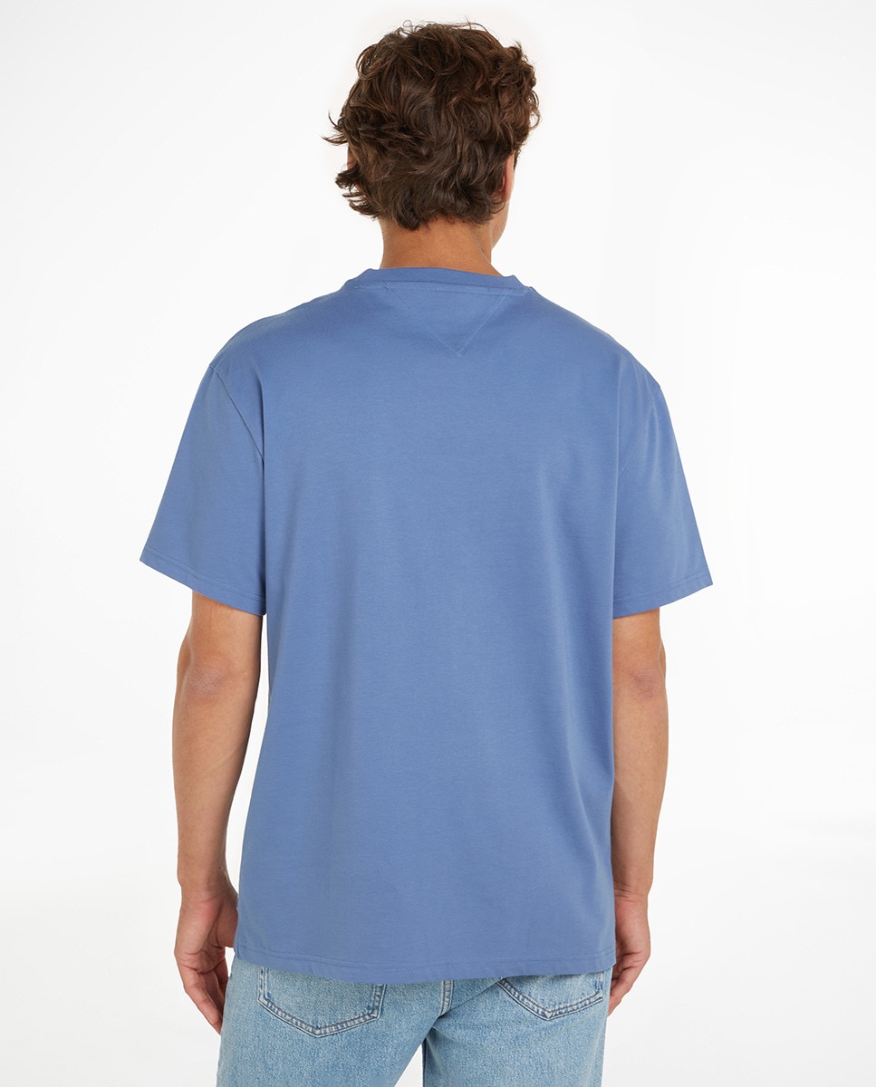 T-shirt Regular Fit com Manga Curta Azul-índigo-2