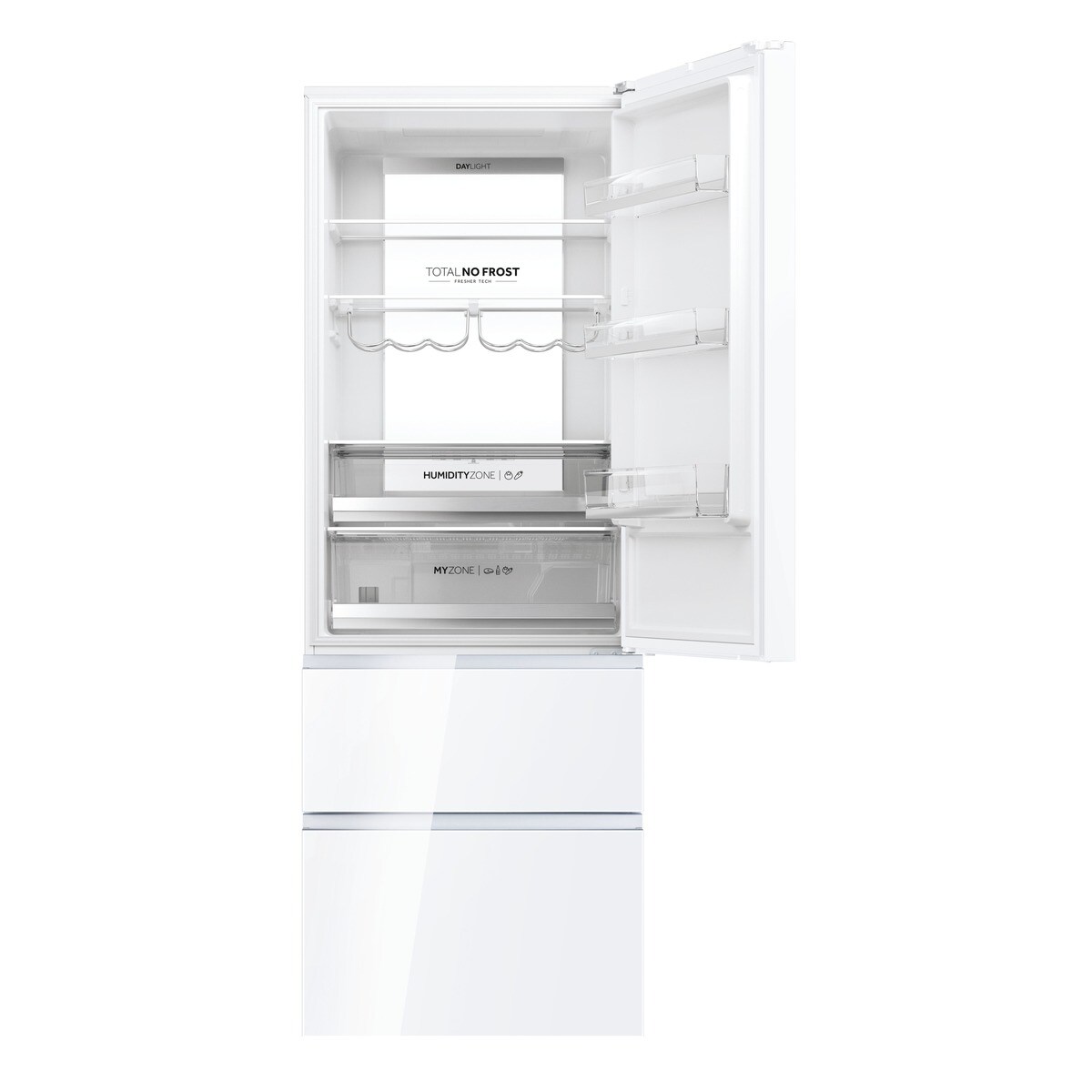 Frigorífico combi Haier, Wifi, Total No Frost, 70 cm de ancho 3D 70 Series 7- HTW7720DNGW Cristal blanco-3