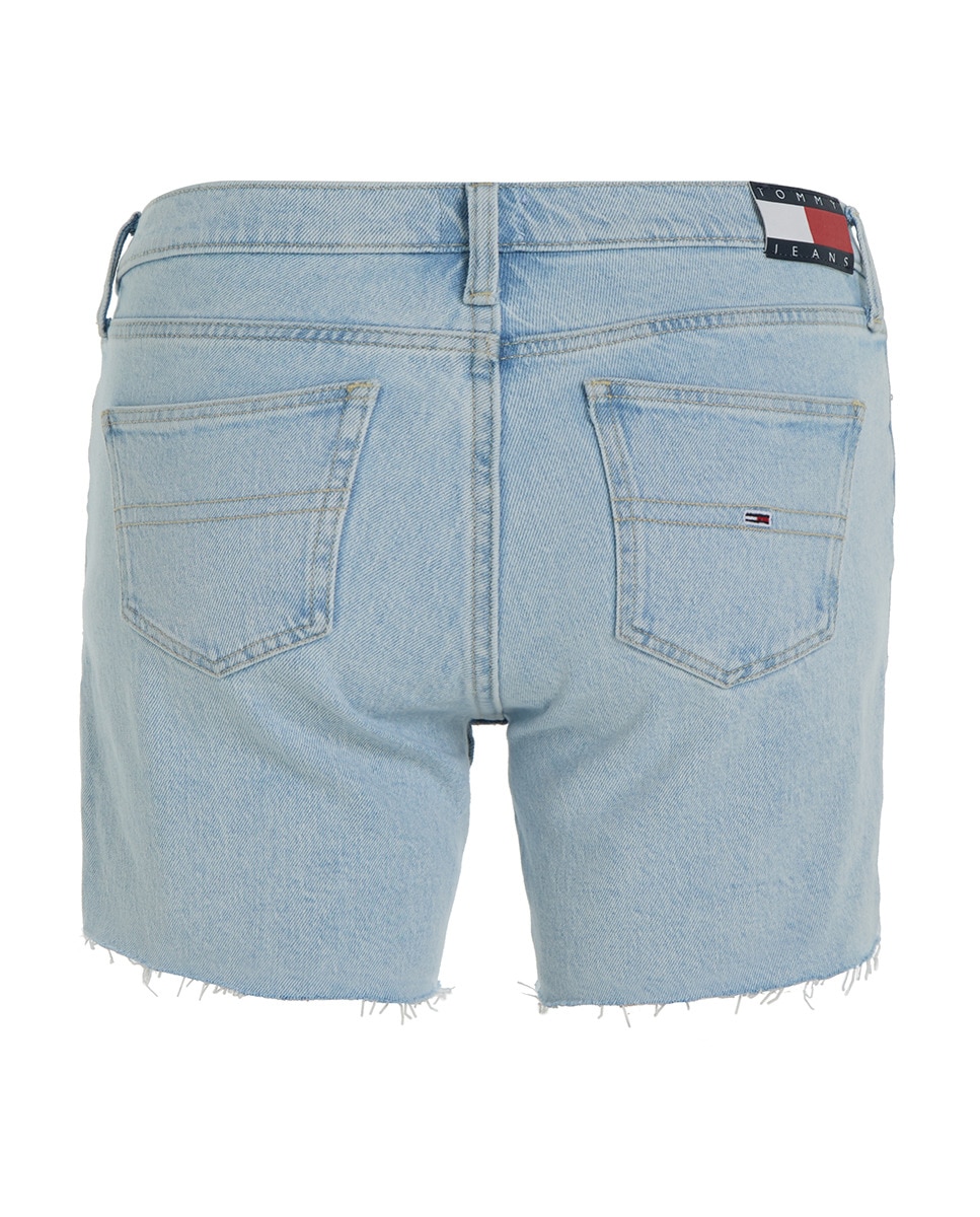 Jeans Curtos com Cintura Média Azul-claro-5