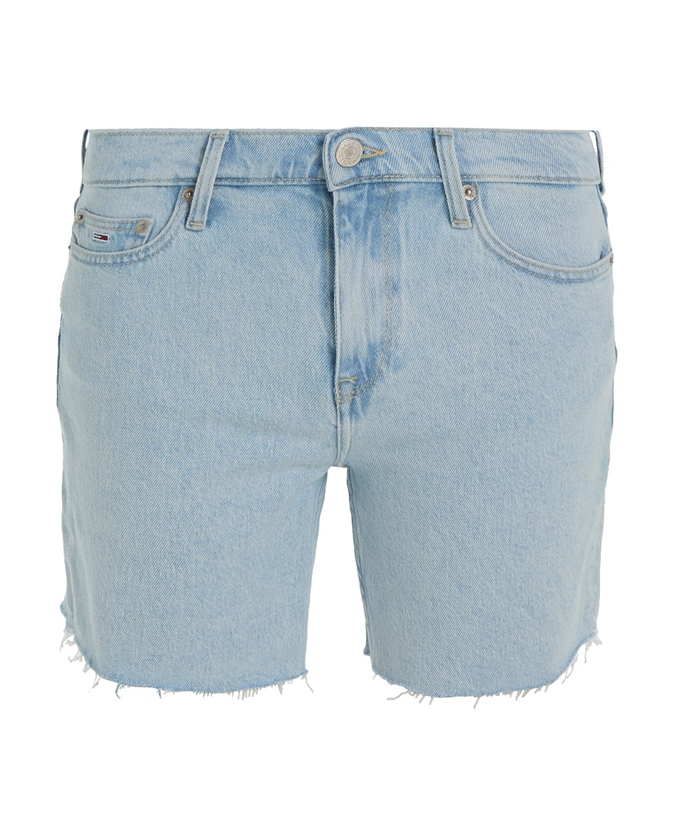 Jeans Curtos com Cintura Média Azul-claro-4