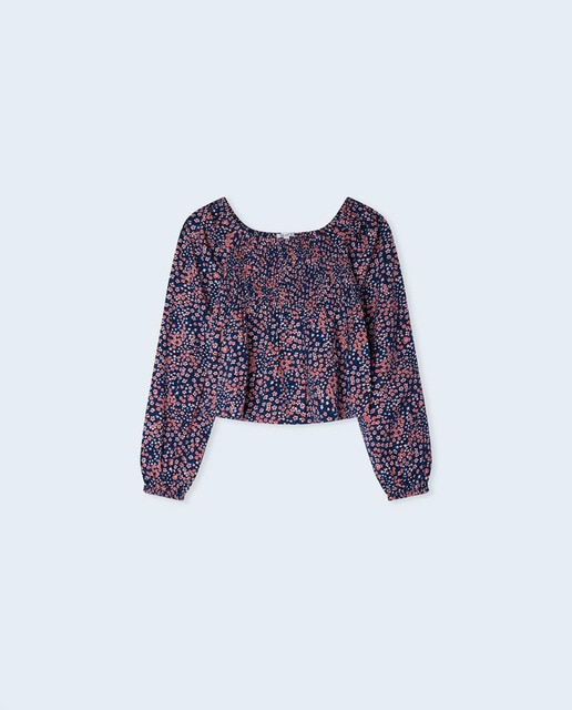 Imagen 0 de Crop top de niña con estampado floral