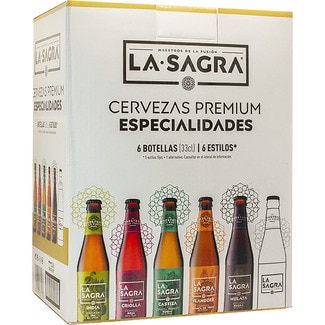 cerveza premium pack especialidades 6 botellas 33 cl Criolla,India, Castiza, Flanders, Mulata y Radler - La Sagra