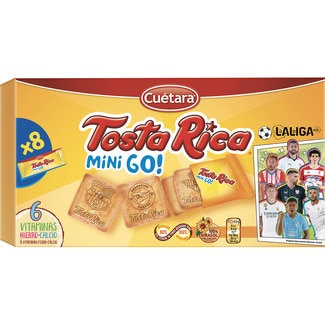 Mini Go galletas de desayuno caja 240 g 8 bolsitas individuales - Cuetara Tosta Rica