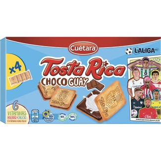 Choco Guay galletas tostadas rellenas de chocolate y crema de leche estuche 168 g - Cuetara Tosta Rica