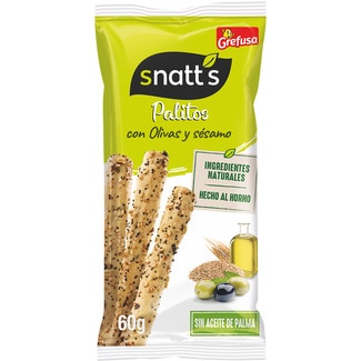 palitos de cereales con olivas y sésamo bolsa 60 g - Snatt's