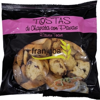 tostas de chapata con pasas bolsa 125 g - Franjuba