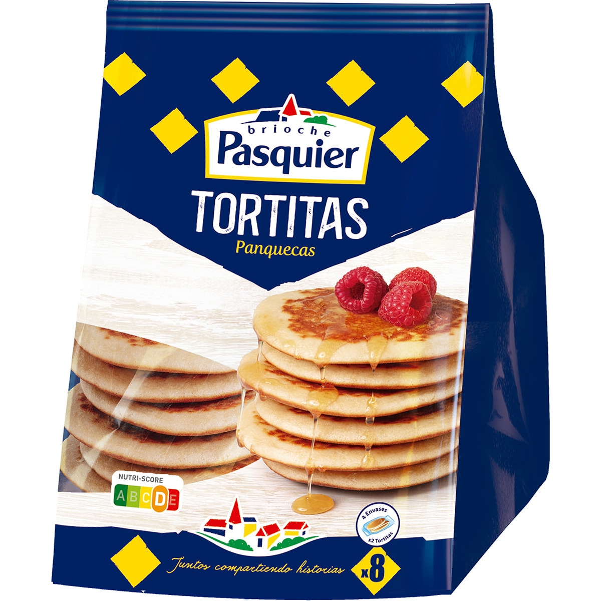tortitas panquecas 8 unidades envasadas de 2 en 2 bolsa 280 g