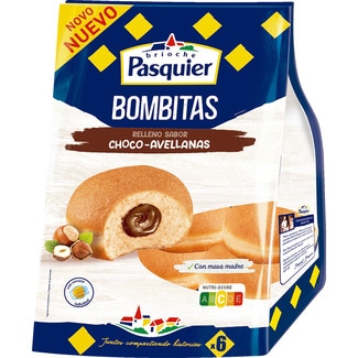 bizcocho relleno de crema de chocolate y avellanas con masa madre 6 unidades bolsa 270 g 6 unidades envasadas individualmente - Pasquier