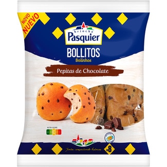 bollitos con pepitas de chocolate 8 unidades envueltas individualmente bolsa 333 g - Pasquier
