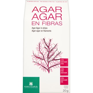 agar agar 100% puro en fibras envase 20 g - Porto Muiños