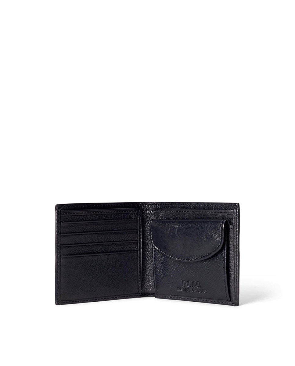 Carteira com Porta-Moedas e em Pele Preto-3