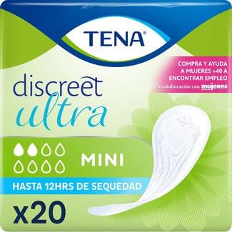 Discreet Ultra Mini compresa de incontinencia bolsa 20 unidades - Tena