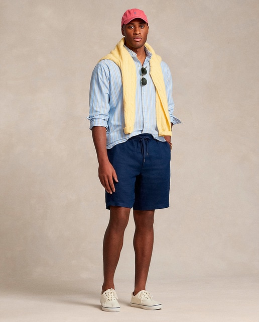 Pantalones cortos de hombre de lino Classic fit